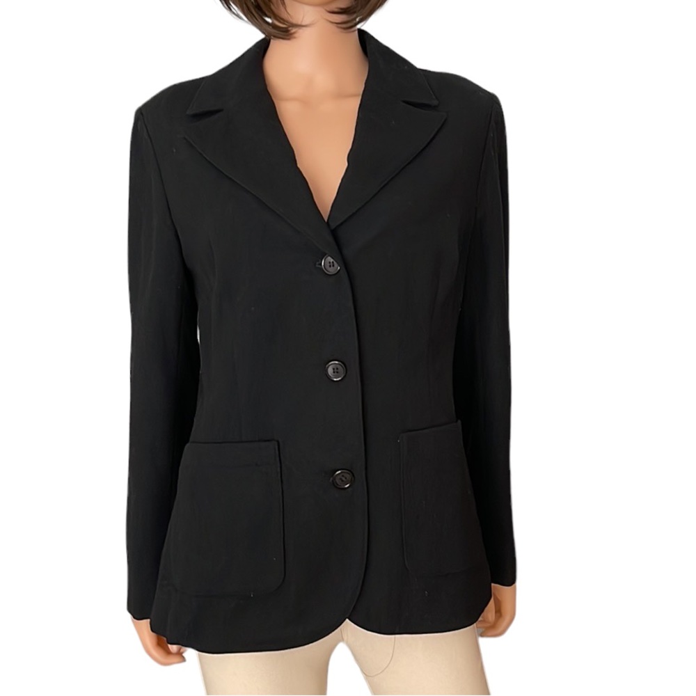 Pendleton Black Blazer Jacket Virgin Wool Minimalist Tailored Office Classic